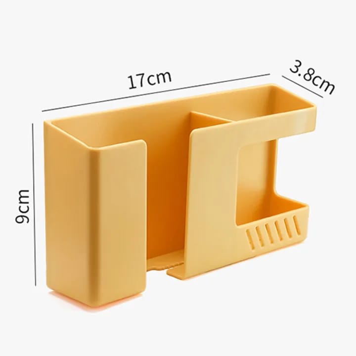 "Wall Mounted Mobile Phone Holder with Charging Stand, featuring a multi-functional rack shelf and storage box for organizing devices, keys, and essentials. Stylish design enhances any decor while providing a convenient charging solution."