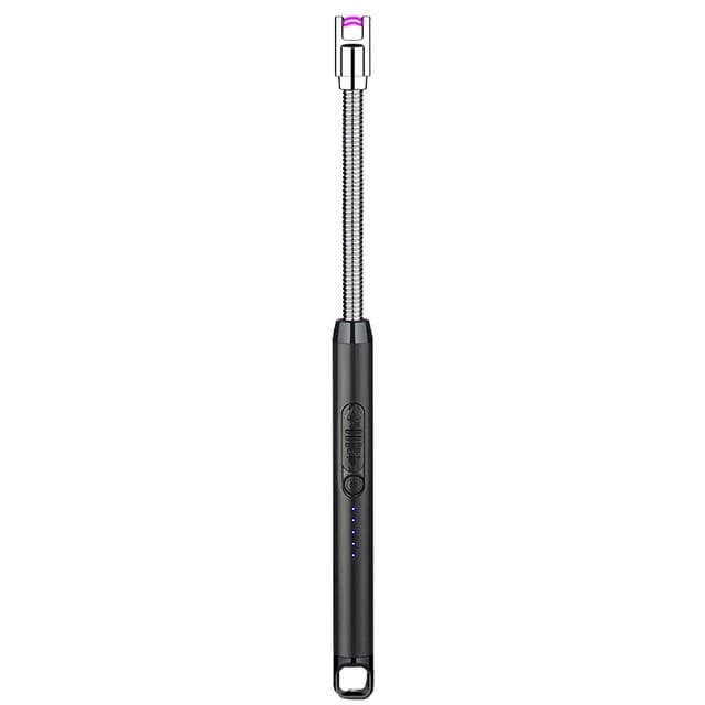 "Modern Flame USB rechargeable lighter with a sleek, eco-friendly design, windproof feature, and flexible functionality."