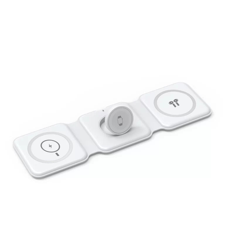 "3-in-1 Wireless Charging Dock – Fast Charge Phones, Smartwatches & Earbuds | Space-Saving Design for Quick Power Delivery"