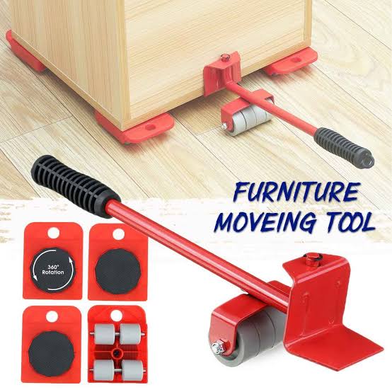 "5-in-1 heavy furniture mover tool with multiple components, designed for easy lifting and shifting of heavy furniture with minimal effort."