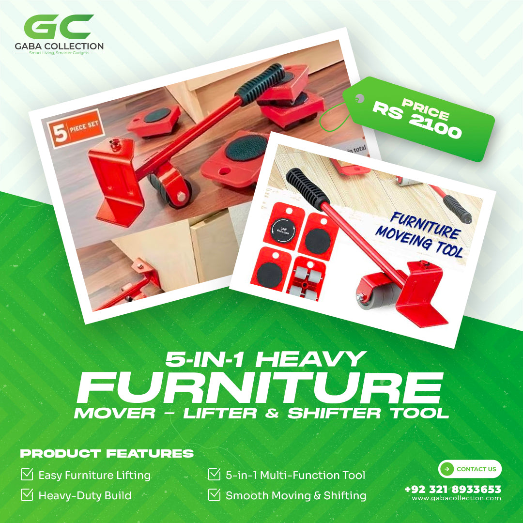 "5-in-1 heavy furniture mover tool designed for effortless lifting and shifting, perfect for easy moving of heavy furniture and home rearrangement."