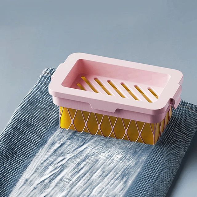 "Colorful 2-in-1 Bubble Mesh Soap Holder - Dual-function mesh pouch for easy lathering and mess-free soap storage, perfect for vibrant bathroom décor."