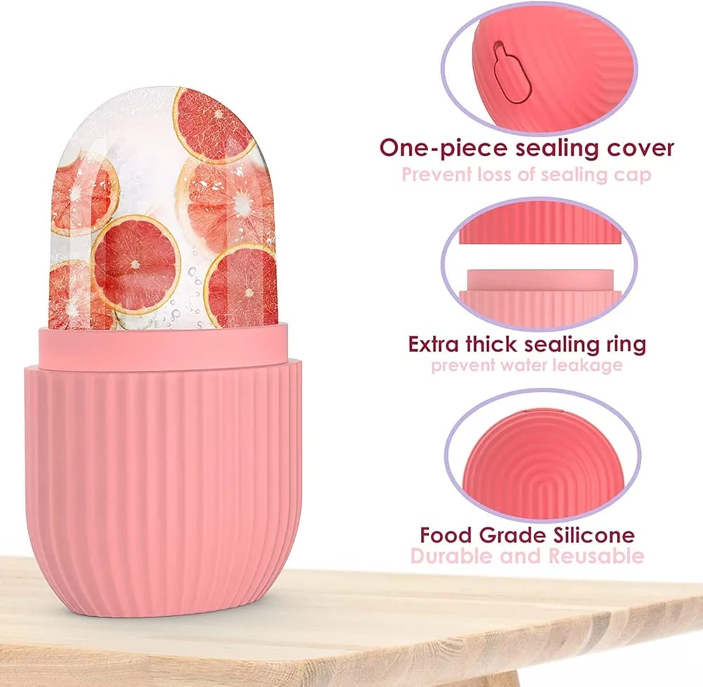 "Cooling Silicone Beauty Ice Roller – Facial Tool for Lifting, Contouring, and Acne Reduction | Reusable Skin Care Ice Roller for Tightening and Smoothing Skin | Ideal for Reducing Puffiness and Enhancing Skin Glow"