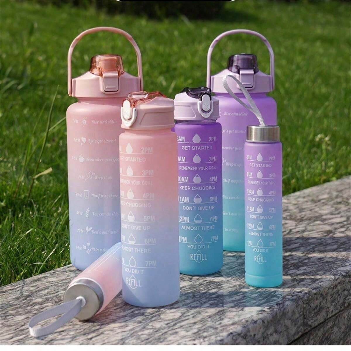 "Three resilient water bottles in a BPA-free plastic design, presented in a 3-in-1 package."