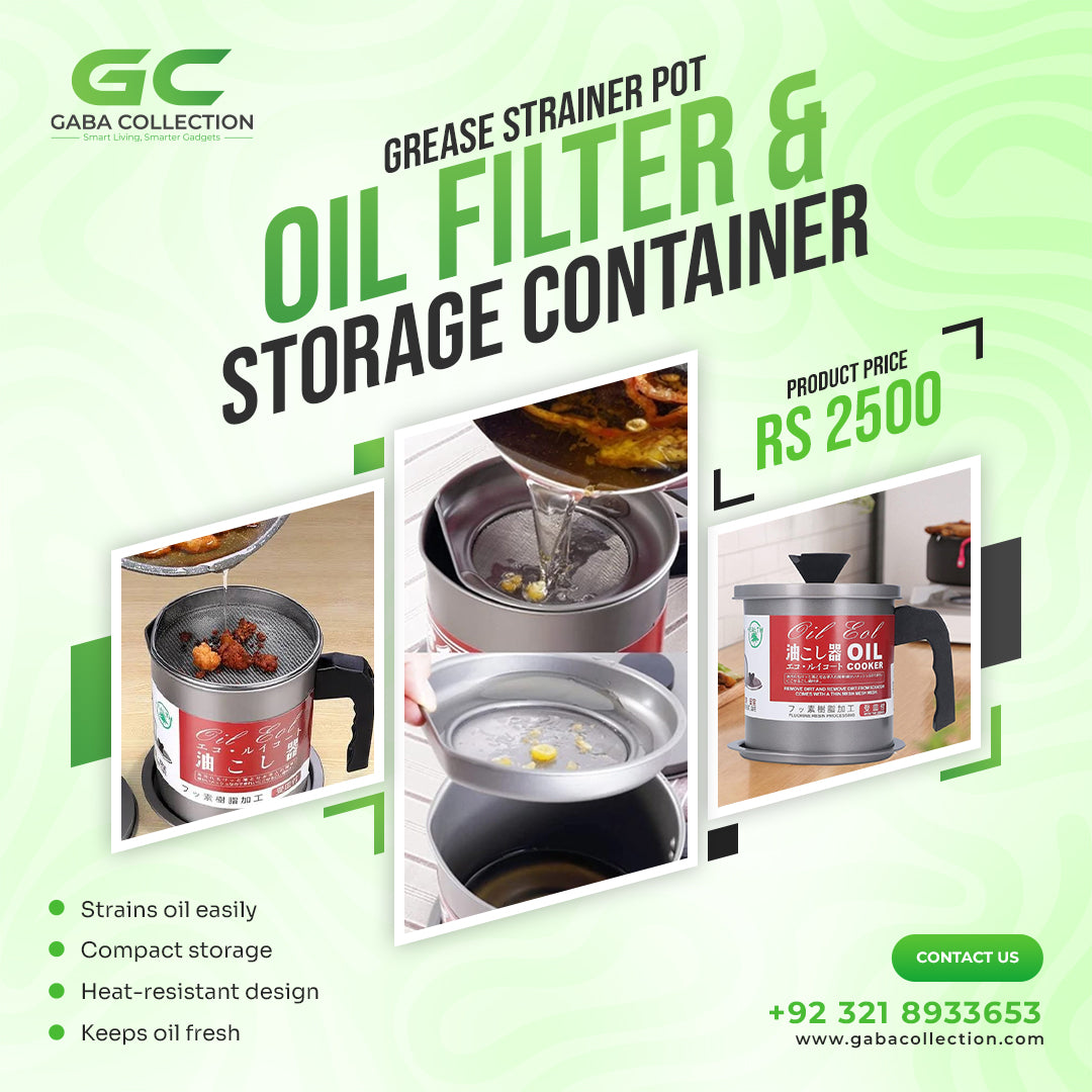 "Premium Grease Strainer Pot - High-Quality Oil Filter and Storage Solution for Efficient Kitchen Grease Management | Durable design for easy filtering and storage."