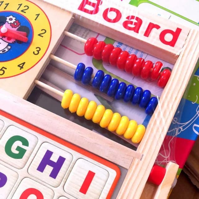 "Kids' magnetic wooden writing board featuring a versatile design for learning and creative play, with educational tools to support skill development and fun activities."