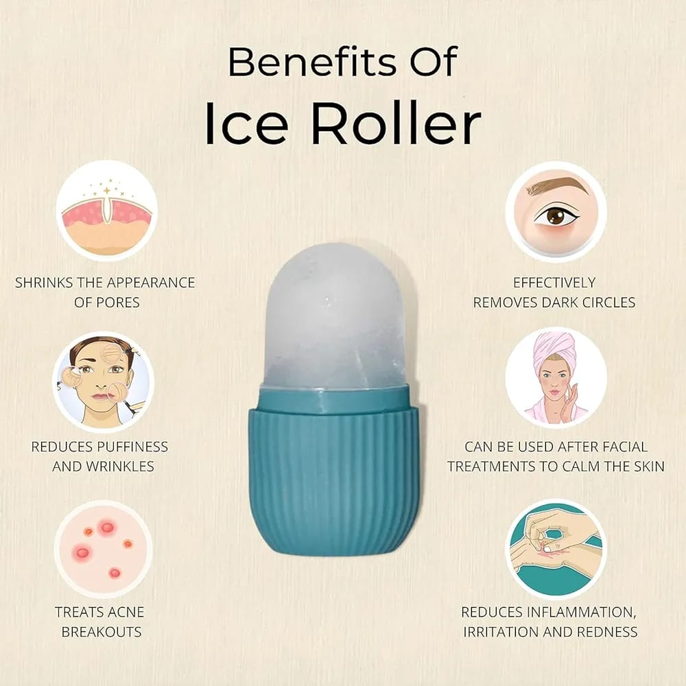 "Multi-Purpose Silicone Beauty Ice Roller – Facial Lifting, Contouring, and Acne Reducing Skin Care Tool | Soothing Ice Roller for Puffiness, Wrinkles, and Blemish Prevention"