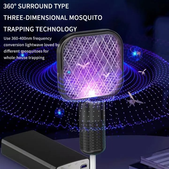 "Portable electric bug zapper designed for fast and effective mosquito and insect elimination."