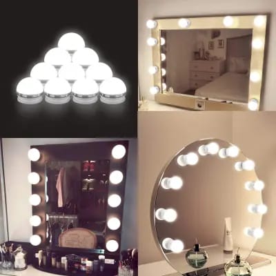 "Big & Bright Vanity Mirror Lights – Pack of 10 LED Bulbs with Easy Installation for Dressing Tables and Makeup Stations | Perfect for Everyday Use"