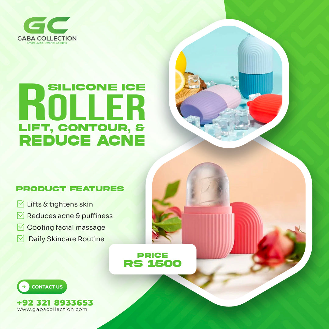  "Silicone Beauty Ice Roller – Cooling Facial Tool for Lifting, Contouring, and Acne Reduction | Enhances Skin Elasticity"