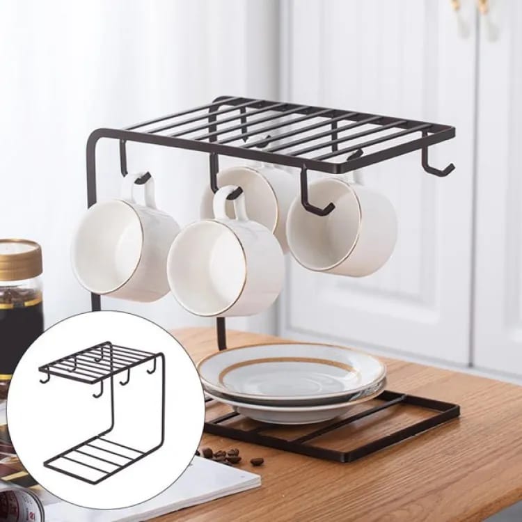 "Durable Metal Mug Stand – Space-Saving Kitchen Organizer, Stylish Display for Mugs, High-Quality Metal Construction, Holds Multiple Mug Sizes, Ideal for Small Kitchens, Easy to Assemble and Clean, Modern Design for Contemporary Kitchen Décor"