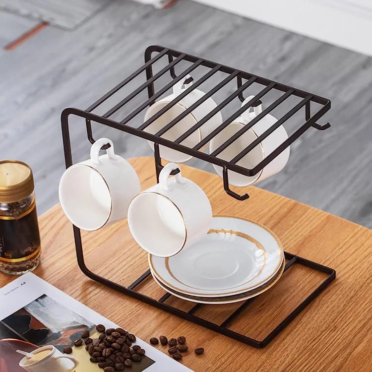 "Durable Metal Mug Stand – Space-Saving Kitchen Organizer, Stylish Display for Mugs, High-Quality Metal Construction, Holds Multiple Mug Sizes, Ideal for Small Kitchens, Easy to Assemble and Clean, Modern Design for Contemporary Kitchen Décor"