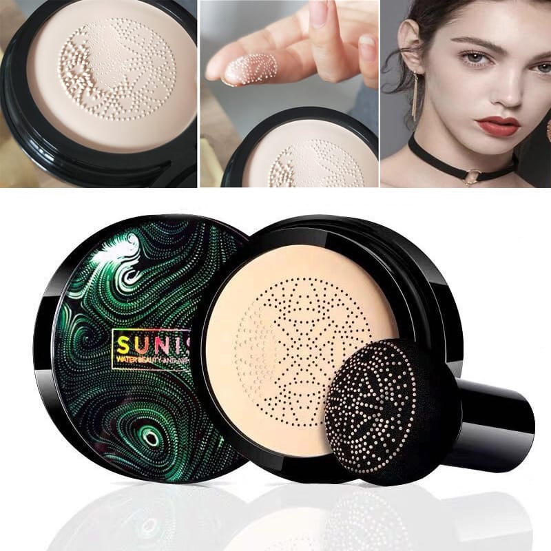 "Sunisa Water Beauty Foundation – Air Cushion CC Cream with Hydrating Formula and Flawless Finish, Lightweight Coverage for All Skin Types, Long-Lasting Wear, Compact and Portable for On-the-Go Use"