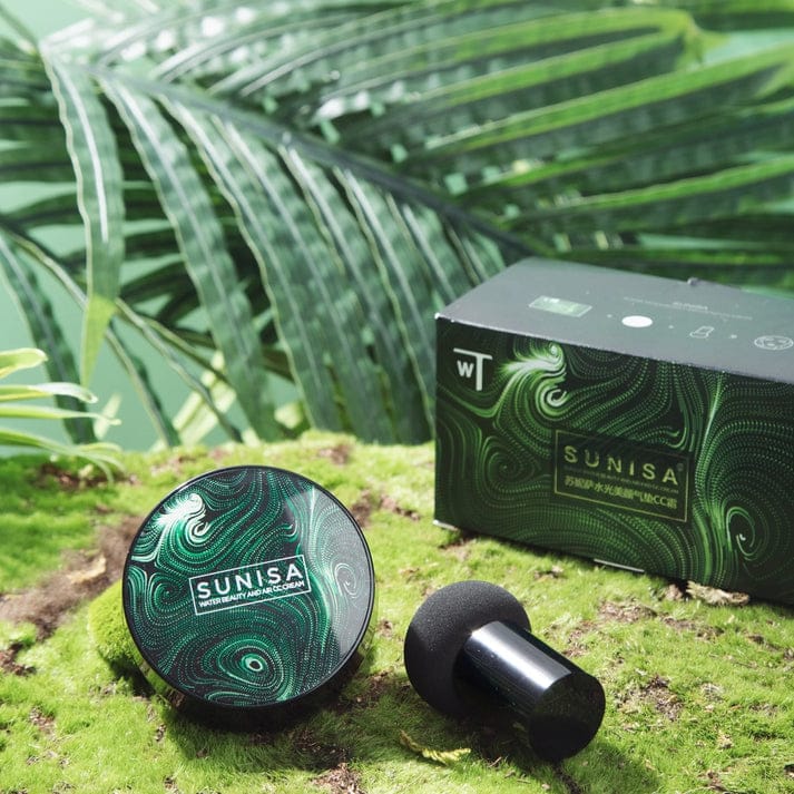 "Sunisa Water Beauty Foundation – Air Cushion CC Cream with Hydrating Formula and Flawless Finish, Lightweight Coverage for All Skin Types, Long-Lasting Wear, Compact and Portable for On-the-Go Use"